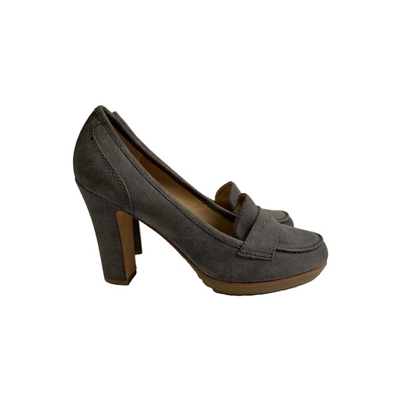 Talbots Corrine Gray Suede Loafer Pumps Block Heel Women’s Size 8M - Picture 4 of 16